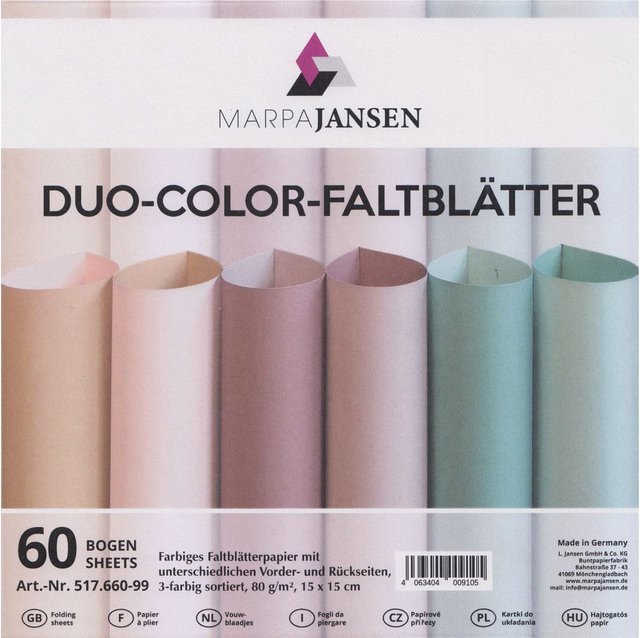 MarpaJansen Faltblätter Duo-Color in Pudertönen, Konstruktionspapier Multicolor - Bild 1