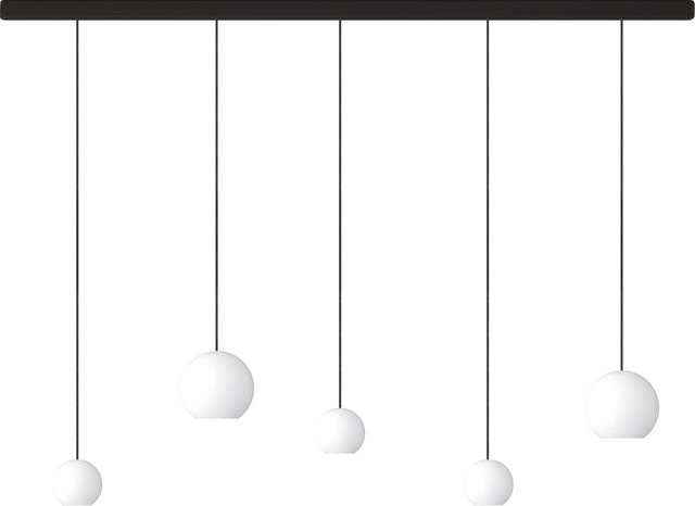 KOMOT KOS Quinto SL LED-Pendelleuchte mit Schiene, Schwarz matt, Opalglas, Tunable White 2200K - 4200K, Länge: 200 cm - Bild 1