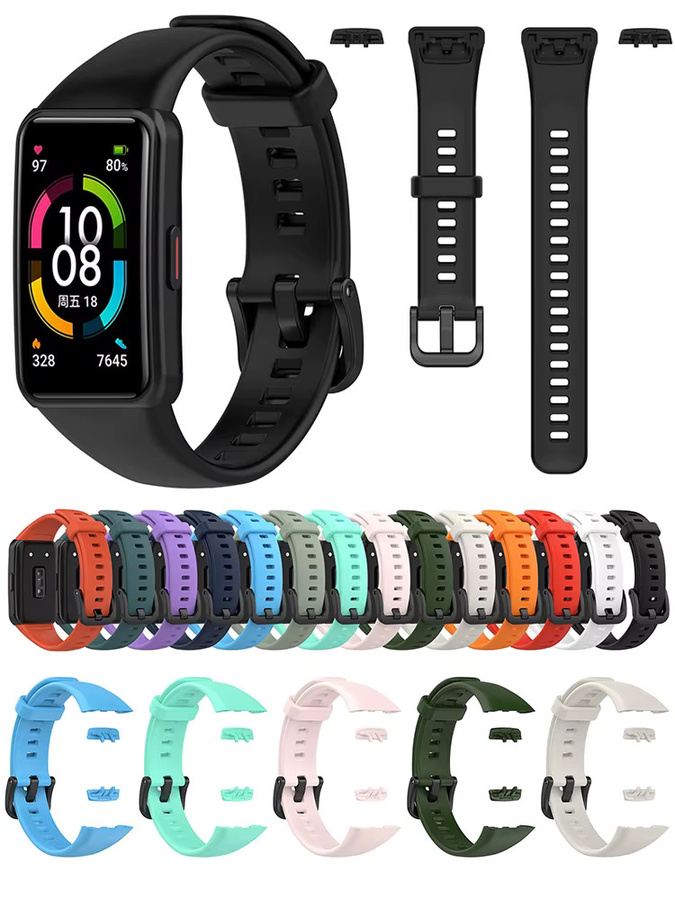 Huawei Uhrenarmband Silikon, Schwarz, Unisex - Bild 6
