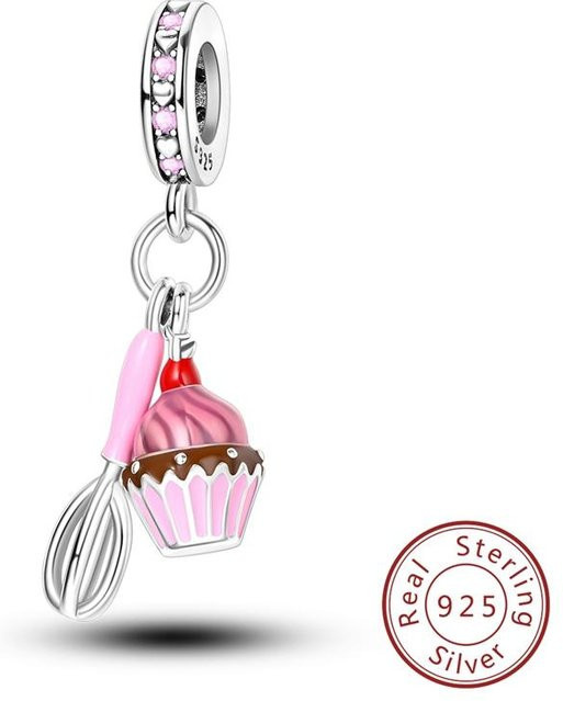 Charme Anhänger Kupfer, Rosa, Perle, Zirkonia, Damen - Bild 1