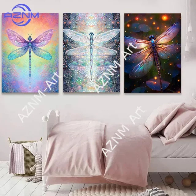 KAYOU Libellen Leinwand-Poster als moderne Wandkunst in Multicolor - Bild 1