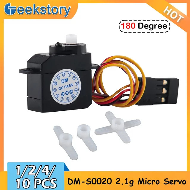 wishiot Mini Micro Servo DM-S0020, Servomotor, 180 Grad, Kunststoff, 1-10 Stück - Bild 1