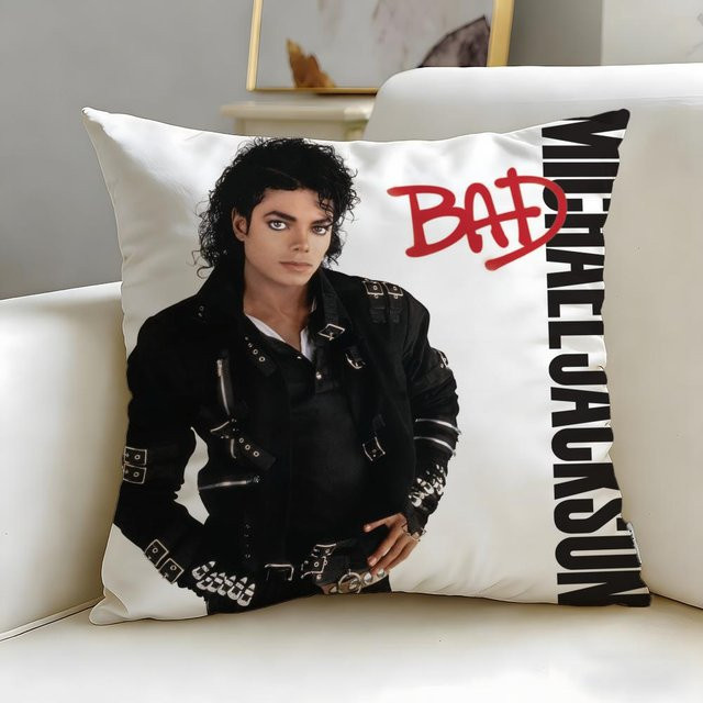 Michael Jackson Kissenbezug von ZX Blanket in Weiß, quadratisch, B/T/H: 30 x 30 x 1 cm - Bild 1