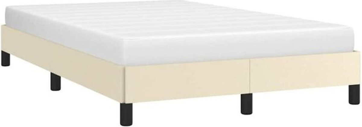 vidaxl Polsterbett aus Kunstleder in Beige, B/T/H: 120 x 190 cm - Bild 1