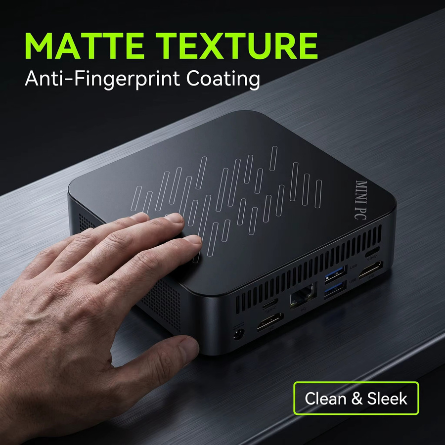 Mini-PC Intel Core i9 10980HK Gaming-Desktop mit 16GB RAM und 512GB SSD in Schwarz mit WiFi 6 und Bluetooth 5.2 - Bild 4