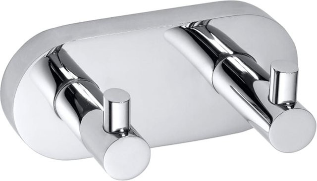 Brillantbad BOMEGA Doppelhaken aus Messing in Chrom poliert, Farbe: Silber, B/T/H: 12,0 x 5,0 x 5,0 cm - Bild 1