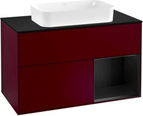 Villeroy & Boch Finion Waschtischunterschrank mit Abdeckplatte und Regalboden, Farbe Peony Matt, Breite: 100 cm, Tiefe: 50,1 cm - Bild 1