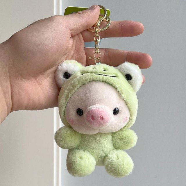Schlüsselanhänger Schweinchen Kaninchen, grün, Unisex - Bild 1