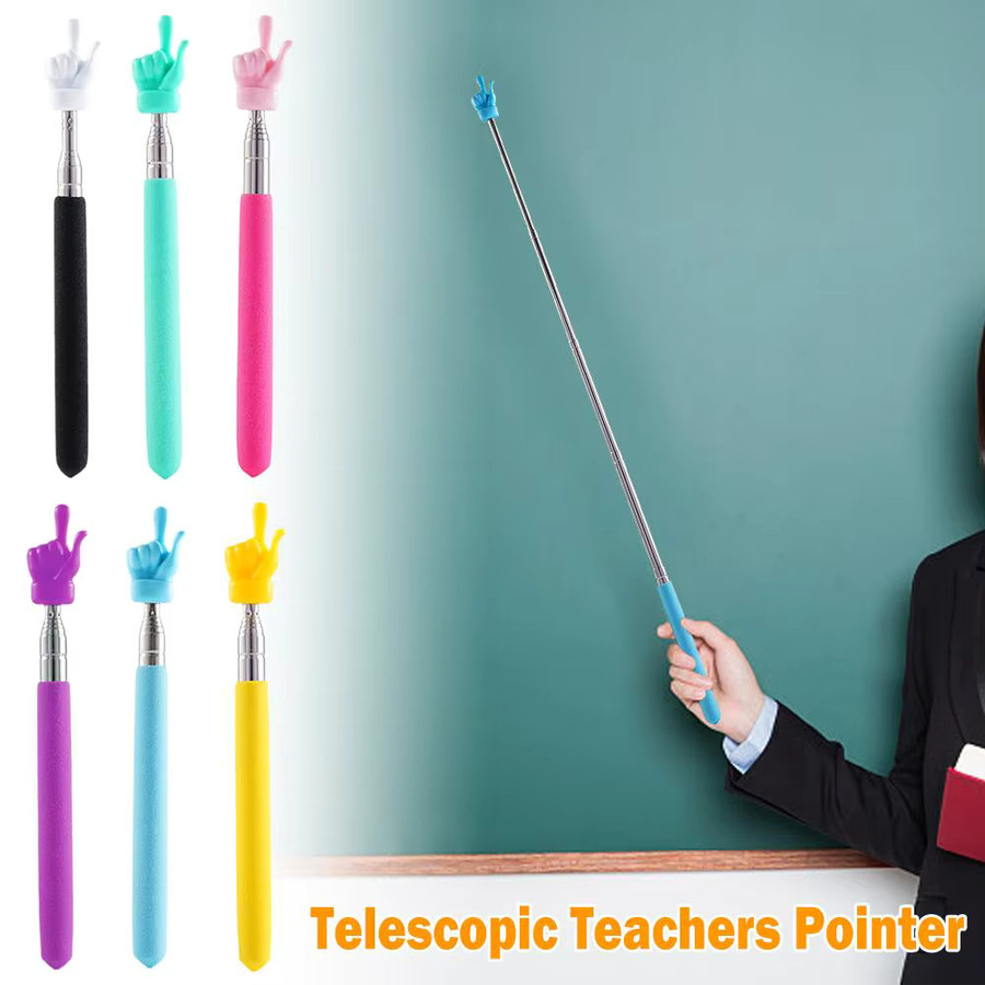 Einziehbare Finger-Lese-Sticks in Weiß als pädagogisches Lernspielzeug für Kinder und Whiteboard-Pointer - Bild 1