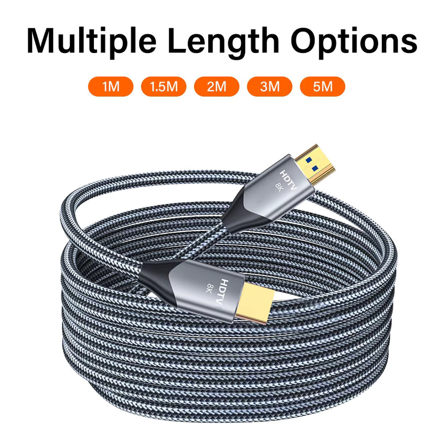 Ultra High Speed HDMI Kabel für Xiaomi TV Box und PS5, 8K@60Hz, 48 Gbit/s, eARC und Dolby Vision, Farbe: Grau - Bild 5