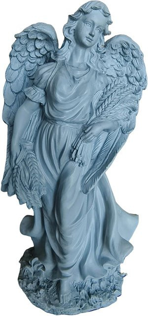 Relaxdays Grabengel aus Polyresin in Grau, wetterfest und frostfest, H x B x T: 46,5 x 23 x 14 cm - Bild 1