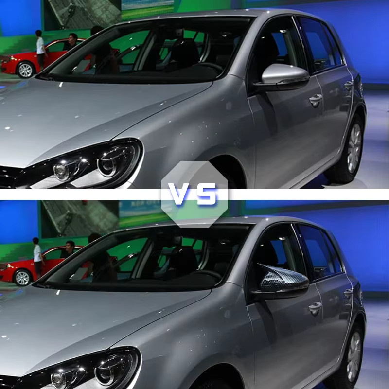 2 Stück Phirikes Auto-Rückspiegel-Abdeckungsschutz für VW Golf 6 MK6 R VI 2009–2013, Schwarz - Bild 2