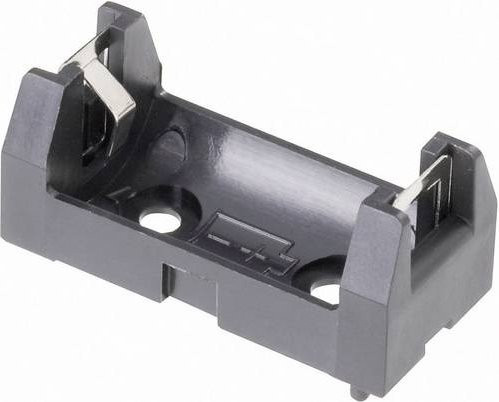 Keystone Electronics 108 Batteriehalter für 1x 1/2AA in Schwarz mit Lötanschluss, B/T/H: 34,5 x 16 x 15 mm - Bild 1