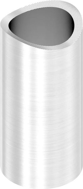 FeNau Distanzhülse aus Edelstahl V2A in Silber, einseitig ausgefräst für Rohr Ø 42,4 mm, Länge: 40 mm - Bild 1
