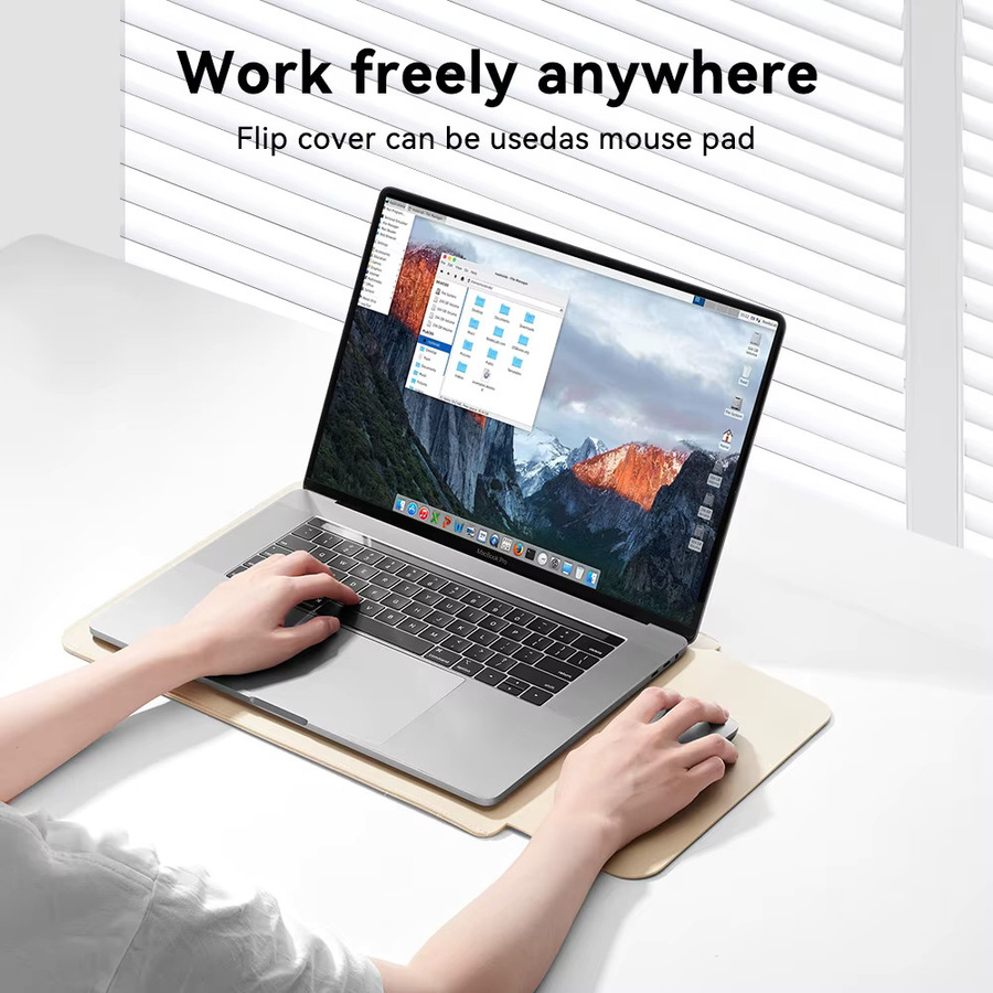 PU-Laptop-Hülle aus Leder für MacBook Air Pro, iPad Air Pro und andere Notebooks in Schwarz oder Beige - Bild 2