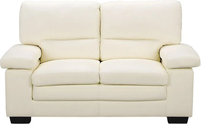 Vente-unique Sofa Mimas aus Büffelleder in Elfenbein ohne Schlafmöglichkeit, Breite: 162 cm - Bild 1