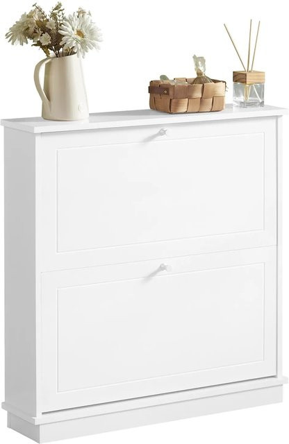 SoBuy Schuhschrank FSR99-W mit 2 Klappen in Weiß - Bild 1