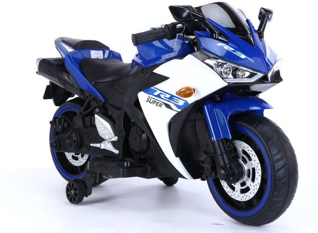 TPFLiving Elektro-Kindermotorrad, blau, mit Stützrädern - Bild 1