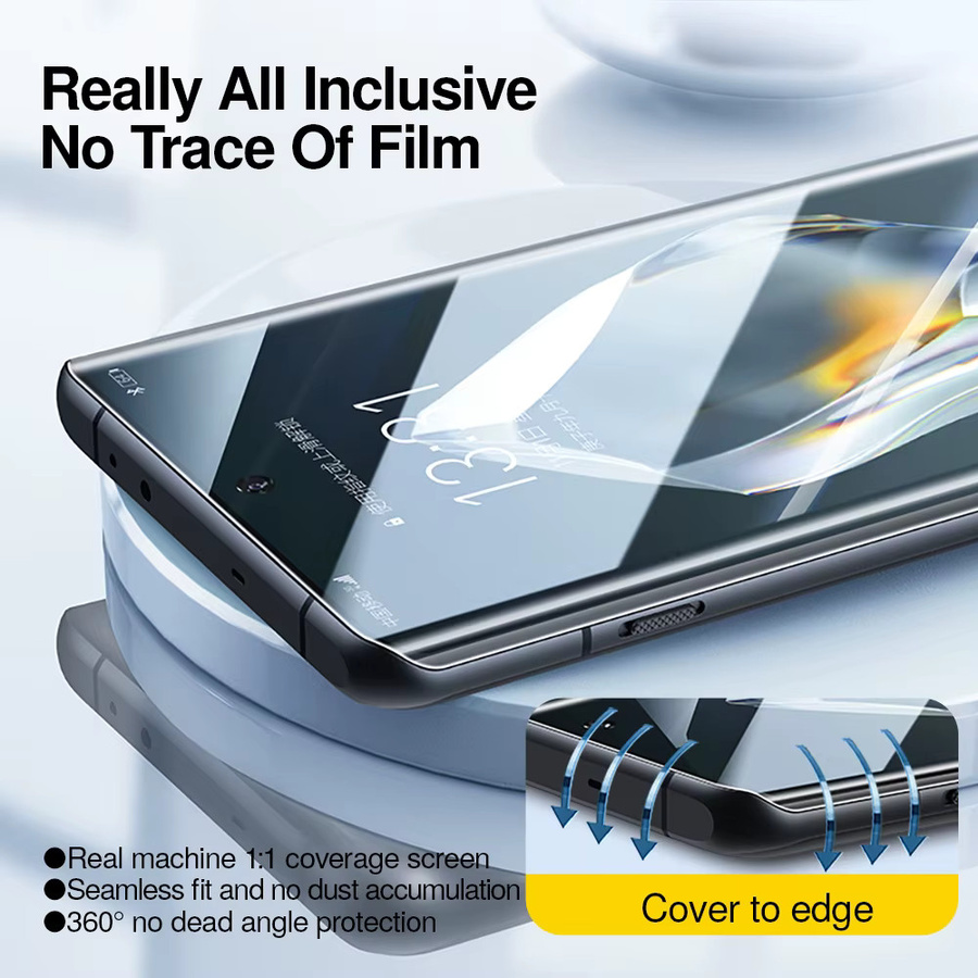 SmartDevil Displayschutzfolie für OnePlus Ace 5, Ace 3, OnePlus 13 und OnePlus 12, mikrokristalline weiche Folie mit gebogener Vollbildabdeckung, transparent - Bild 2