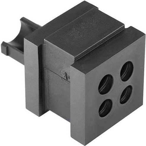 HellermannTyton Vierfachtülle VP-S_4/4-5_Ins-quad-PL-BK aus halogenfreiem Kunststoff in Schwarz, 20 Stück - Bild 1