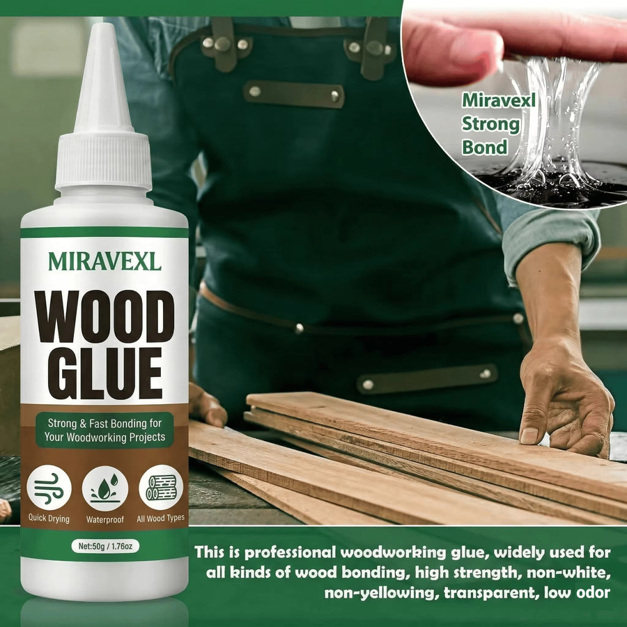 MIRAVEXL Schnelltrocknender Holzleim für professionelle Tischler und Möbelreparaturen, 50g - Bild 2