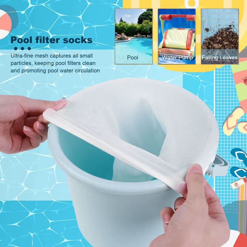 APWIKOGER Reinigungsfilter-Aufbewahrungssocken für Pool-Skimmer aus Nylon, Weiß - Bild 2