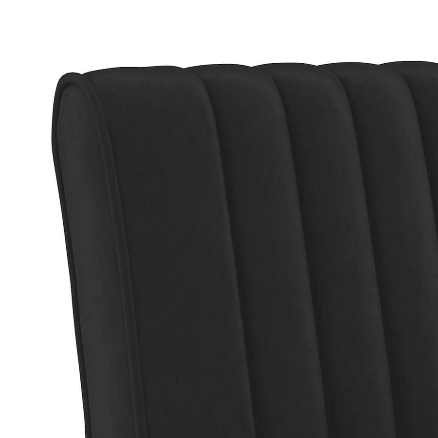 vidaXL Polsterstuhl in Schwarz mit Samtbezug und Holzrahmen, B/T/H: 48 x 42 x 64 cm - Bild 3
