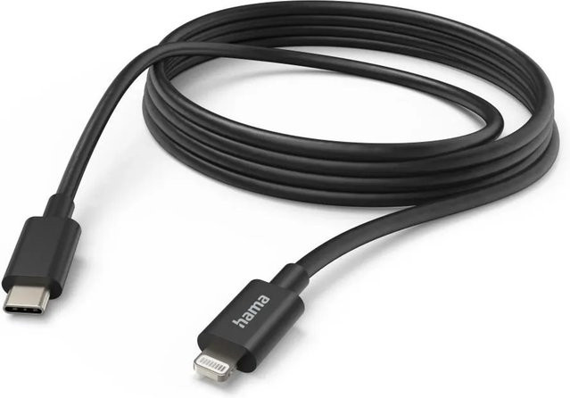 Hama Ladekabel USB-C auf Lightning in Schwarz mit 3 m Länge - Bild 1