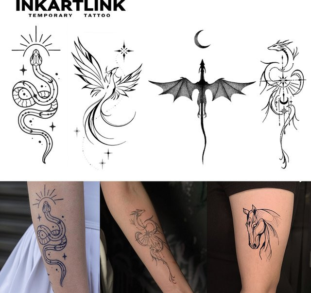 Temporäres Tattoo mit Tiermustern, wasserfest, semi-permanent - Bild 1
