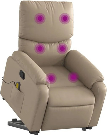 vidaXL Massagesessel Modell 8 mit Aufstehhilfe in Braun aus Kunstleder