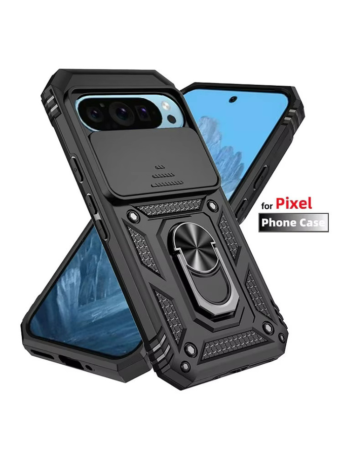 Magnetische Ring-Schutzhülle mit Objektivschutz für Google Pixel 9 10 Pro XL 9A 5G 8 Pro 7 7A 8A in Schwarz und Grün - Bild 7
