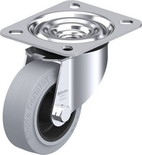 Blickle Lenkrolle LE-POEV 80G-SG mit Schraubbefestigung, Rad-Durchmesser: 80 mm, Tragfähigkeit: 140 kg, Farbe: Silber - Bild 1