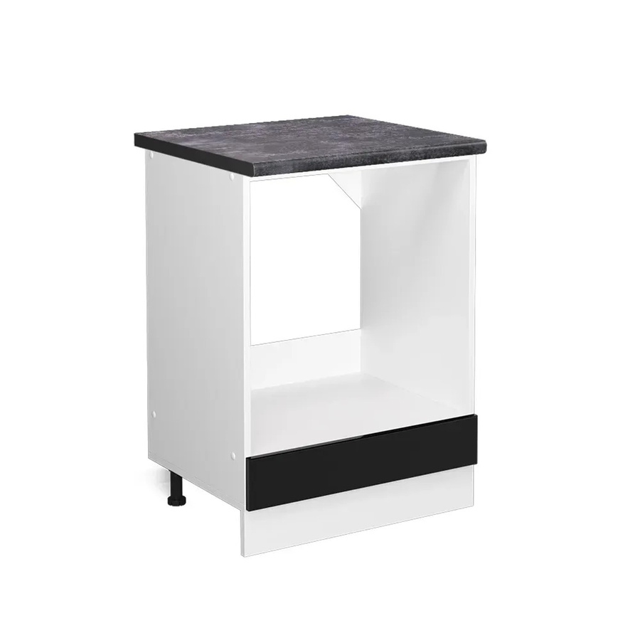 Vicco R-Line Herdbauschrank in Schwarz Hochglanz und Weiß, Breite: 60 cm - Bild 2