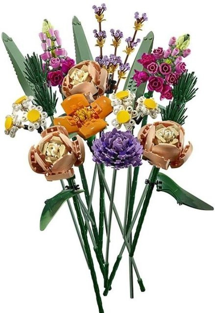 LEGO Rose Blumenbouquet 10280 Bausteine Set in Rot und Mehrfarbig als kreative Pflanzendekoration für den Schreibtisch - Bild 1