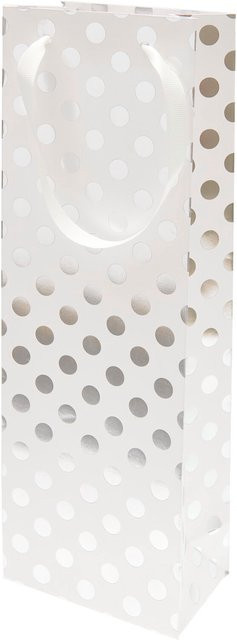 Rico Design Paper Poetry Flaschentüte weiß mit silbernen Punkten B/T/H: 12 x 8 x 36,5 cm - Bild 1