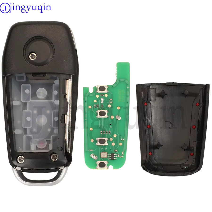Jingyuqin Modifizierter Fernschlüssel für Ford Escape Focus C-Max Transit F250 F350 F450 F550 315/433MHz 4D63 in Rot und Schwarz - Bild 3