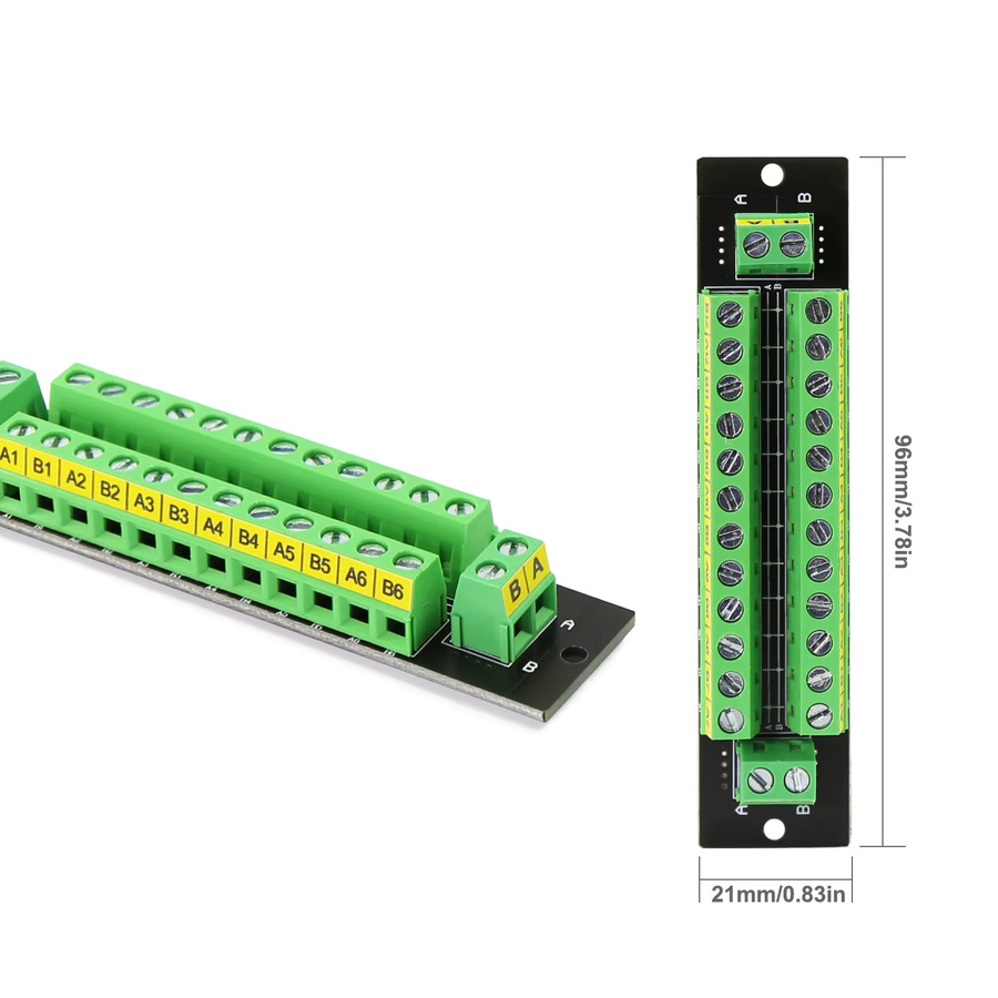 Evemodel Stromverteilungsplatine PCB014 in Grün mit 10A, 2 Eingängen und 2 x 12 Ausgängen für DC/AC-Spannungssteuerung - Bild 2