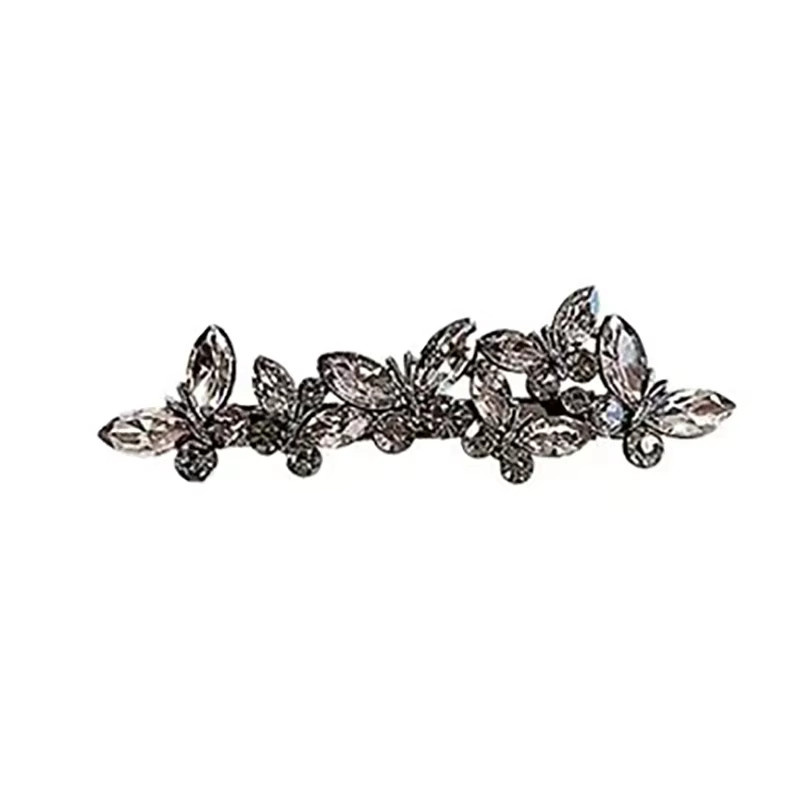HIYAYZ Haarspange Schmetterling mit Strass und Federn, Damen - Bild 2