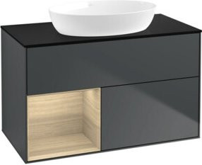 V&B Waschtischunterschrank Finion 100 in Schwarz lackiert, B/T/H: 100 x 50,1 x 50,1 cm - Bild 1
