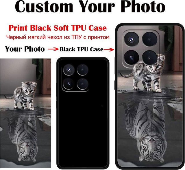 Flexible DIY Silikon-Schutzhülle für Xiaomi 17T Pro, 17T, 15T Pro, 17 und 17 Max Ultra Pro in Schwarz - Bild 1