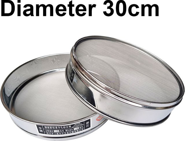 Standard-Labor-Testsieb aus Edelstahl 304 mit verchromtem Rahmen, Durchmesser: 30 cm, Farbe: Silber - Bild 1