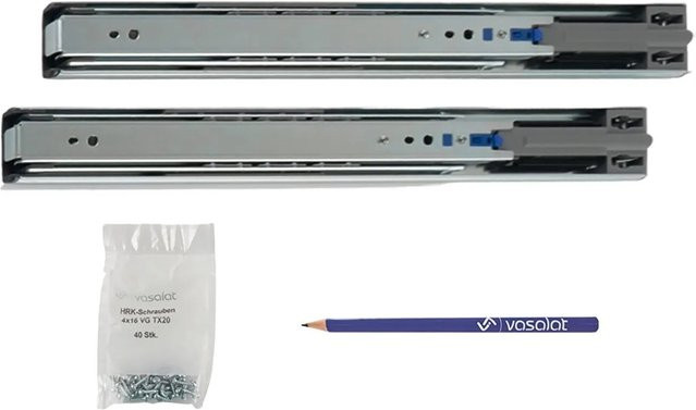 vasalat Kugelauszug Softclose Vollauszug mit Dämpfung, Farbe: Silber, Länge: 300 mm, 1 Paar - Bild 1