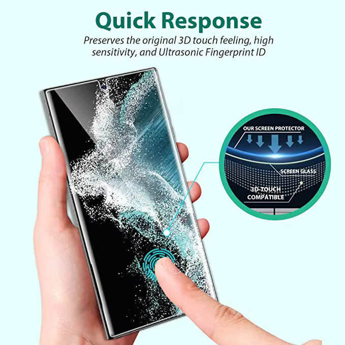 3 Stück Full Cover Hydrogel Displayschutzfolie für Samsung Galaxy S22 Ultra und S22 Plus, transparent - Bild 2