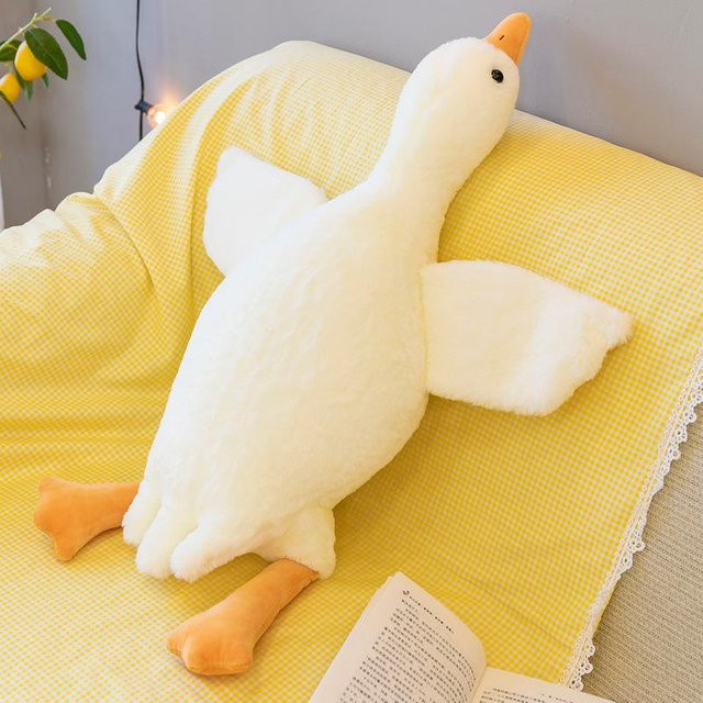 Joyful toys Gänse-Plüschtier-Schlafpuppen-Kissen-Stoffpuppe, weiß, 50cm - Bild 1