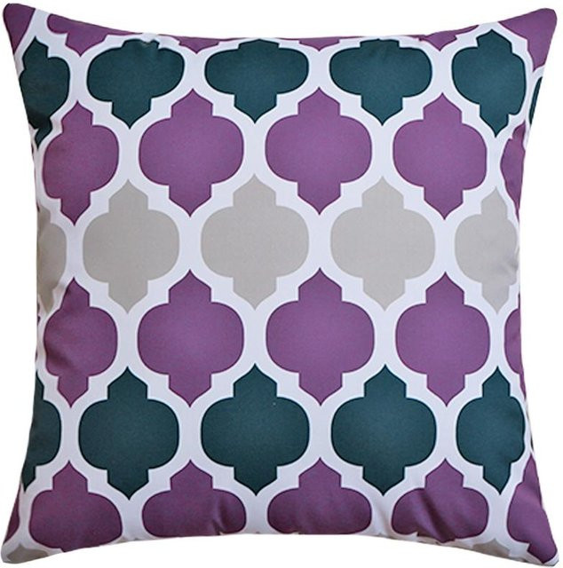 Delampa Kissenbezug für Gartenstühle und Balkon, wasserdicht und fleckabweisend, Peach Skin Polyester, Farbe: Lila, B/B: 40 x 40 cm - Bild 1