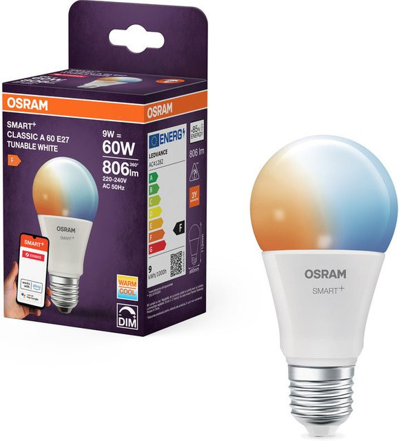OSRAM SMART+ ZIGBEE Tunable White LED-Lampe, Matt, 9 W, 806 lm, Dimmbar, White, Kompatibel mit Google Assistant und Amazon Alexa - Bild 1
