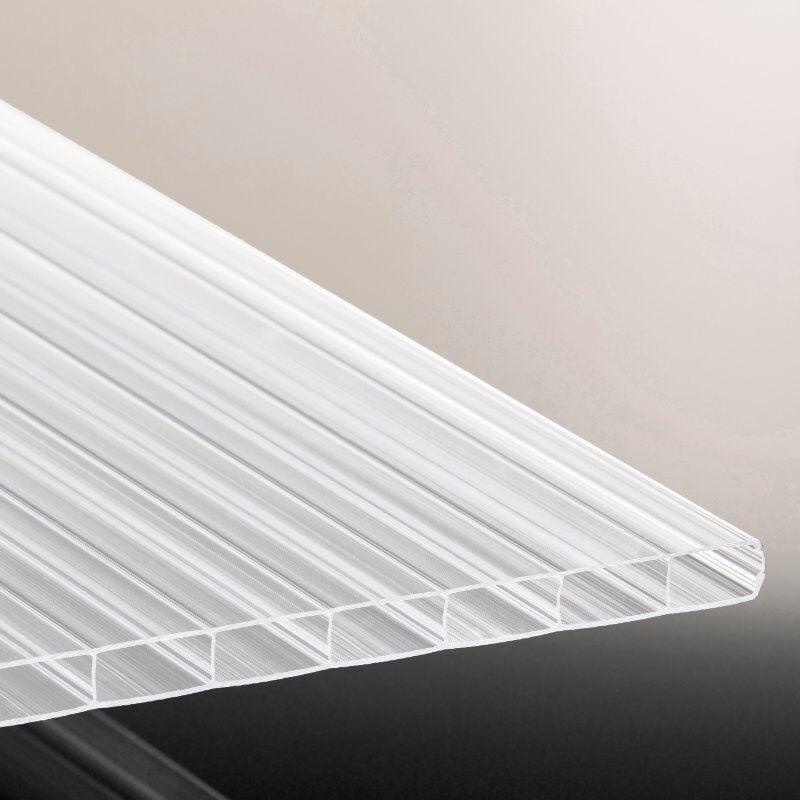 Doppelstegplatte Polycarbonat Poly Breitkammer, 16 mm, Breite: 98 cm, Farbe: Opal-weiß/Transparent - Bild 1