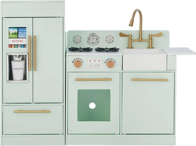 Teamson Kids Little Chef Charlotte Moderne Spielküche mit Zubehör, Mint Gold - Bild 1
