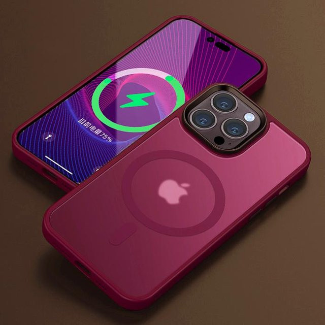 Yiran Bag MagSafe Schutzhülle für iPhone 15 Plus, mattes Design, stoßfest und magnetisch, Farbe: Blau - Bild 1