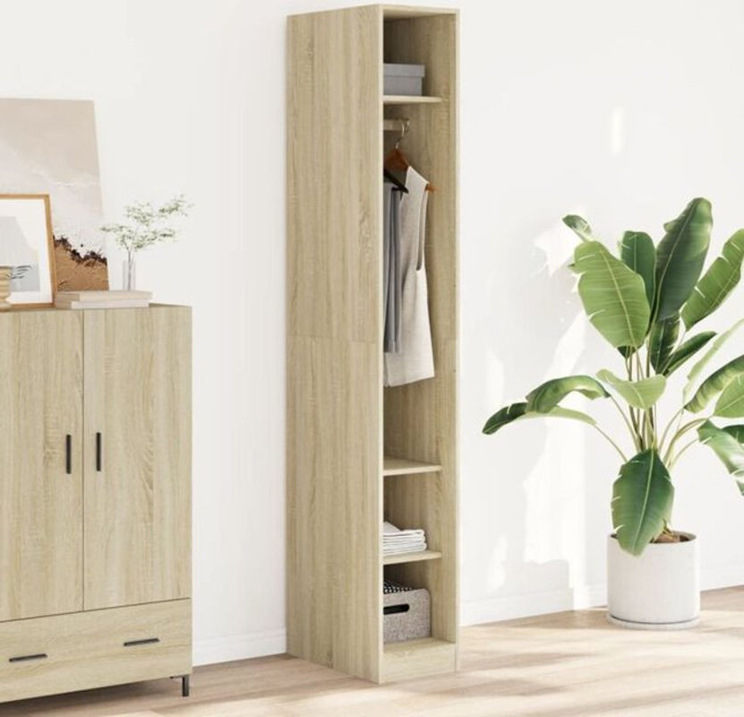 Kleiderschrank Vidaxl in Sonoma-Eiche Natur, minimalistisches Design aus Holzwerkstoff, B/T/H: 30 x 50 x 200 cm - Bild 1